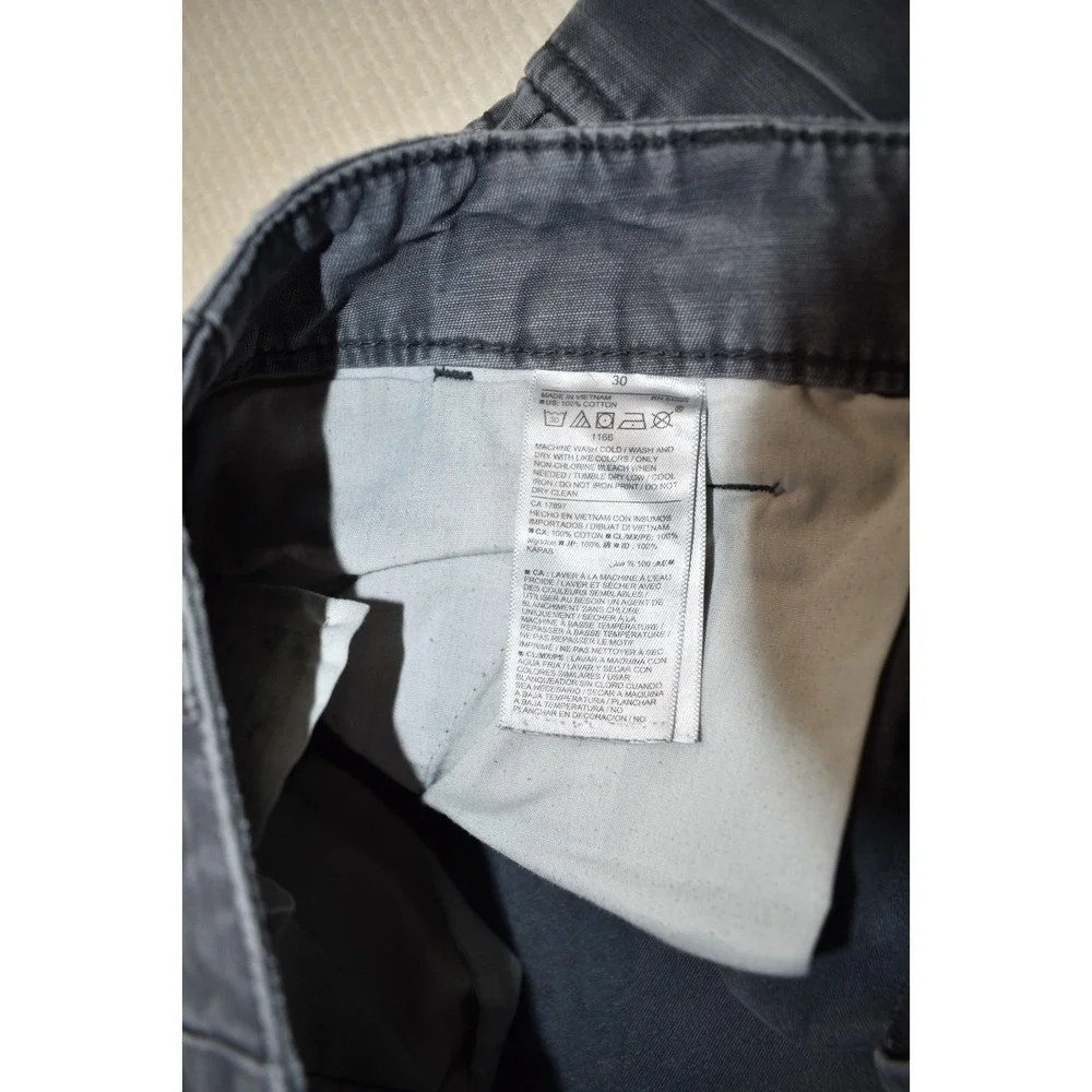 Arizona Jean Co. Men's Gray Cotton Canvas Cargo Shorts Flat Front Zip Pockets